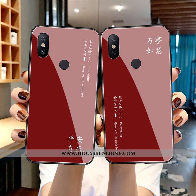 Housse Xiaomi Mi Max 3 Verre Fluide Doux Téléphone Portable Silicone Coque Incassable Vin Rouge Bord