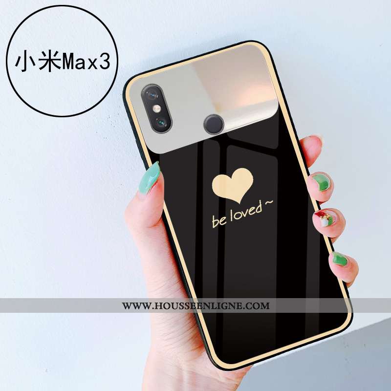 Housse Xiaomi Mi Max 3 Verre Vert Amour Téléphone Portable Coque Net Rouge Simple Verte