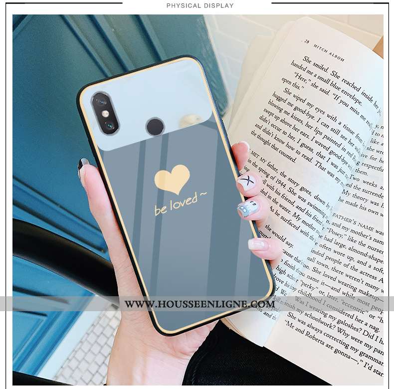 Housse Xiaomi Mi Max 3 Verre Vert Amour Téléphone Portable Coque Net Rouge Simple Verte