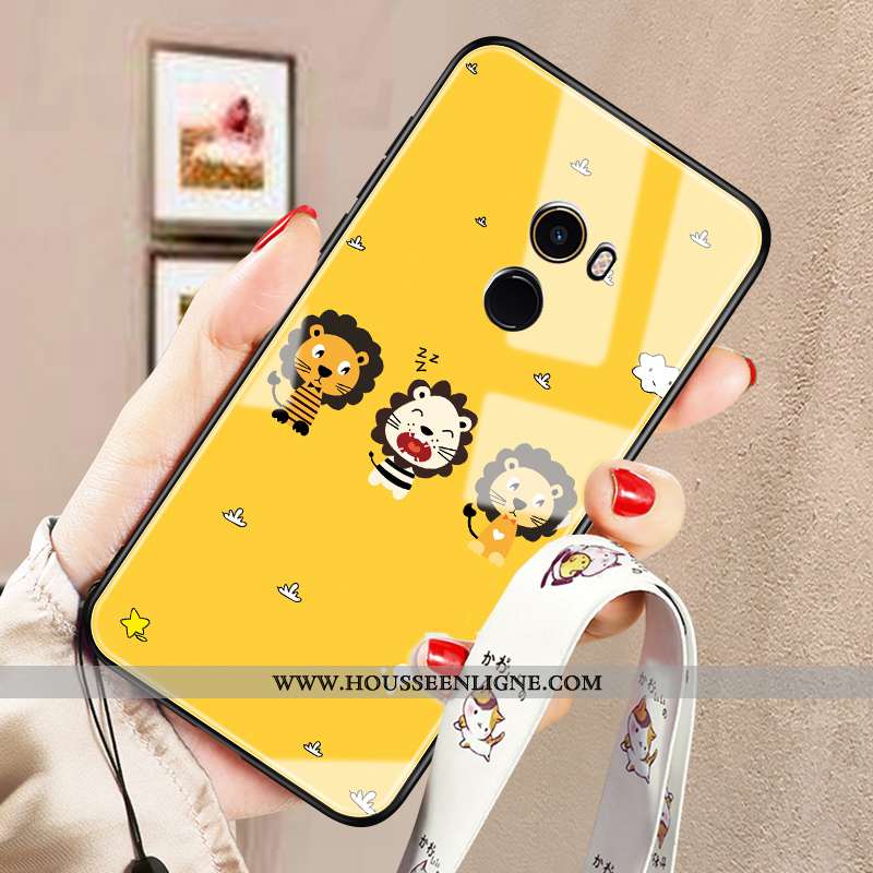 Housse Xiaomi Mi Mix 2 Charmant Protection Tout Compris Amoureux Coque Dessin Animé Étui Verte