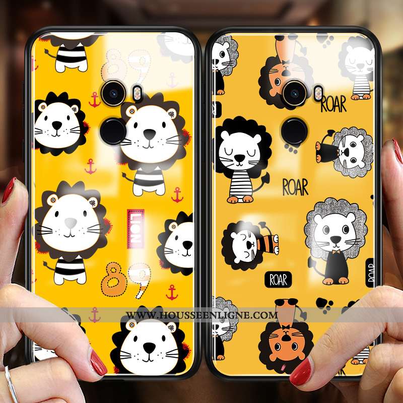 Housse Xiaomi Mi Mix 2 Charmant Protection Tout Compris Amoureux Coque Dessin Animé Étui Verte