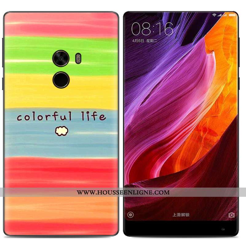 Housse Xiaomi Mi Mix 2 Fluide Doux Créatif Tendance Étui Petit Téléphone Portable Peinture À L'huile