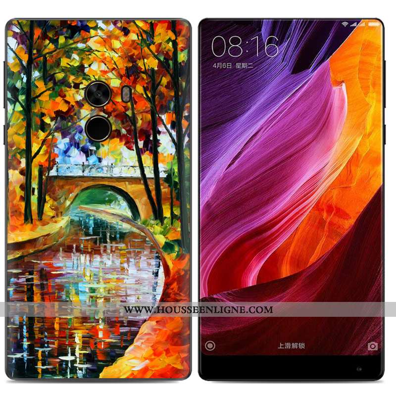 Housse Xiaomi Mi Mix 2 Fluide Doux Créatif Tendance Étui Petit Téléphone Portable Peinture À L'huile