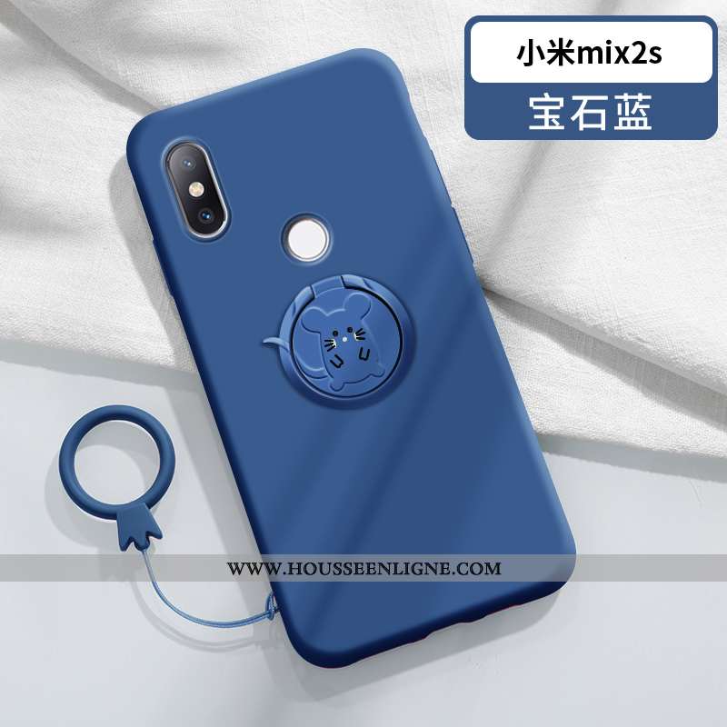 Housse Xiaomi Mi Mix 2s Charmant Ultra Silicone Créatif Coque Nouveau Petit Bleu Foncé