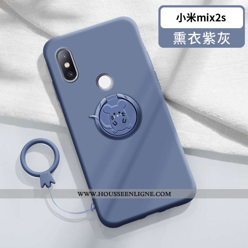 Housse Xiaomi Mi Mix 2s Charmant Ultra Silicone Créatif Coque Nouveau Petit Bleu Foncé