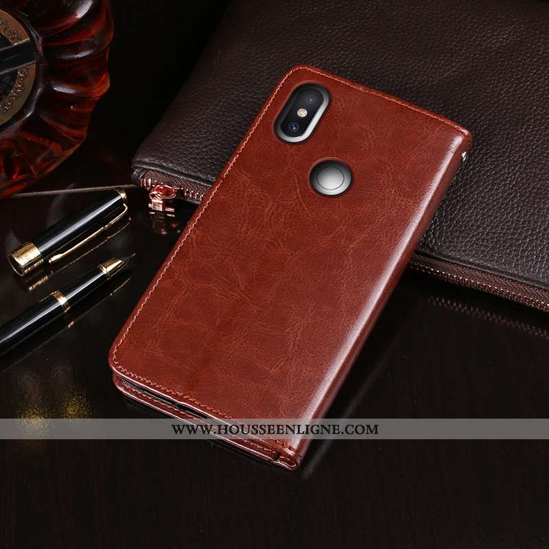 Housse Xiaomi Mi Mix 2s Cuir Fluide Doux Rouge Tout Compris Clamshell Petit Étui