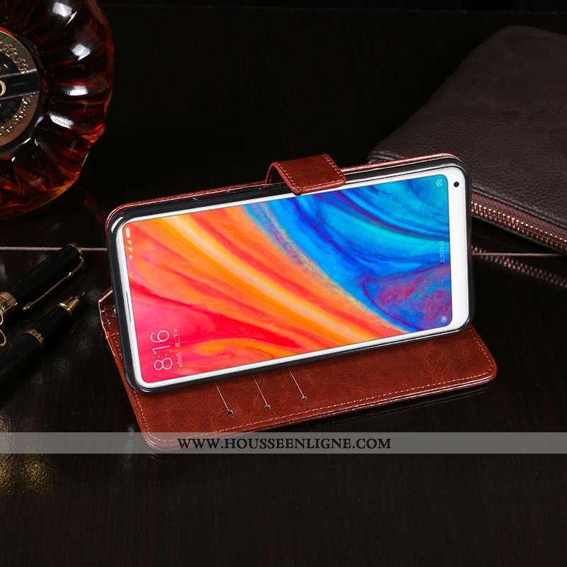 Housse Xiaomi Mi Mix 2s Cuir Fluide Doux Rouge Tout Compris Clamshell Petit Étui