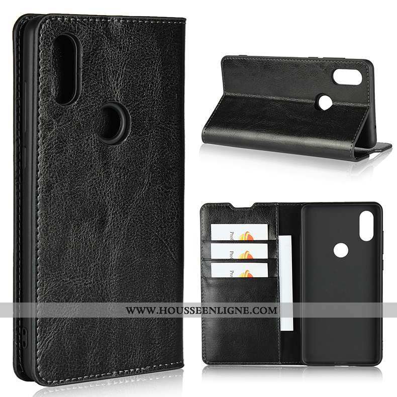 Housse Xiaomi Mi Mix 2s Cuir Protection Petit Carte Coque Noir Incassable