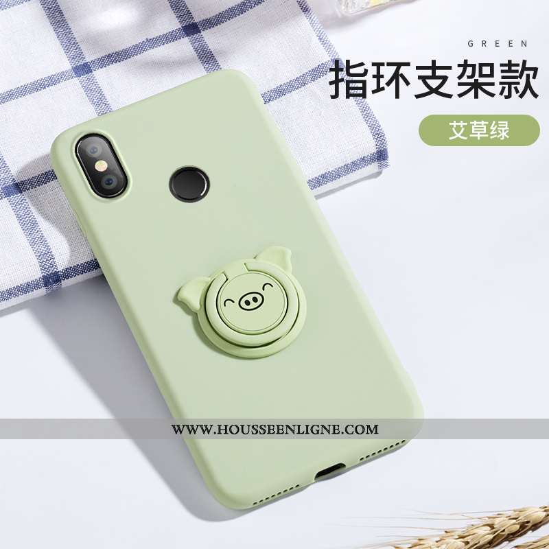 Housse Xiaomi Mi Mix 2s Dessin Animé Charmant Tout Compris Silicone Mignonne Vert Étui Verte