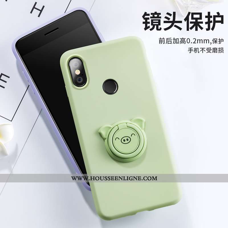 Housse Xiaomi Mi Mix 2s Dessin Animé Charmant Tout Compris Silicone Mignonne Vert Étui Verte
