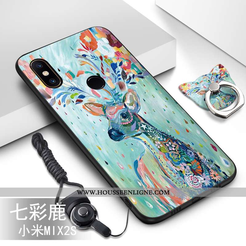 Housse Xiaomi Mi Mix 2s Fluide Doux Silicone Petit Téléphone Portable Ornements Suspendus Protection