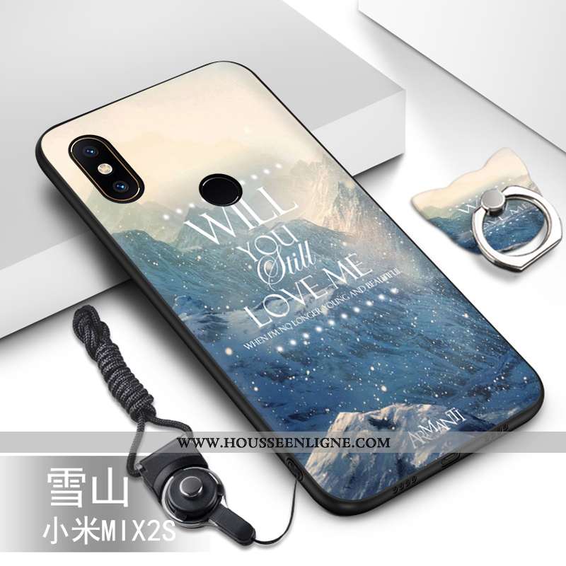 Housse Xiaomi Mi Mix 2s Fluide Doux Silicone Petit Téléphone Portable Ornements Suspendus Protection