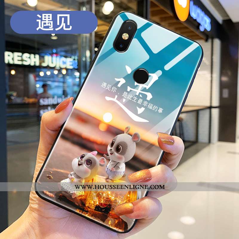 Housse Xiaomi Mi Mix 2s Légère Fluide Doux Difficile Silicone Net Rouge Protection Nouveau Bleu