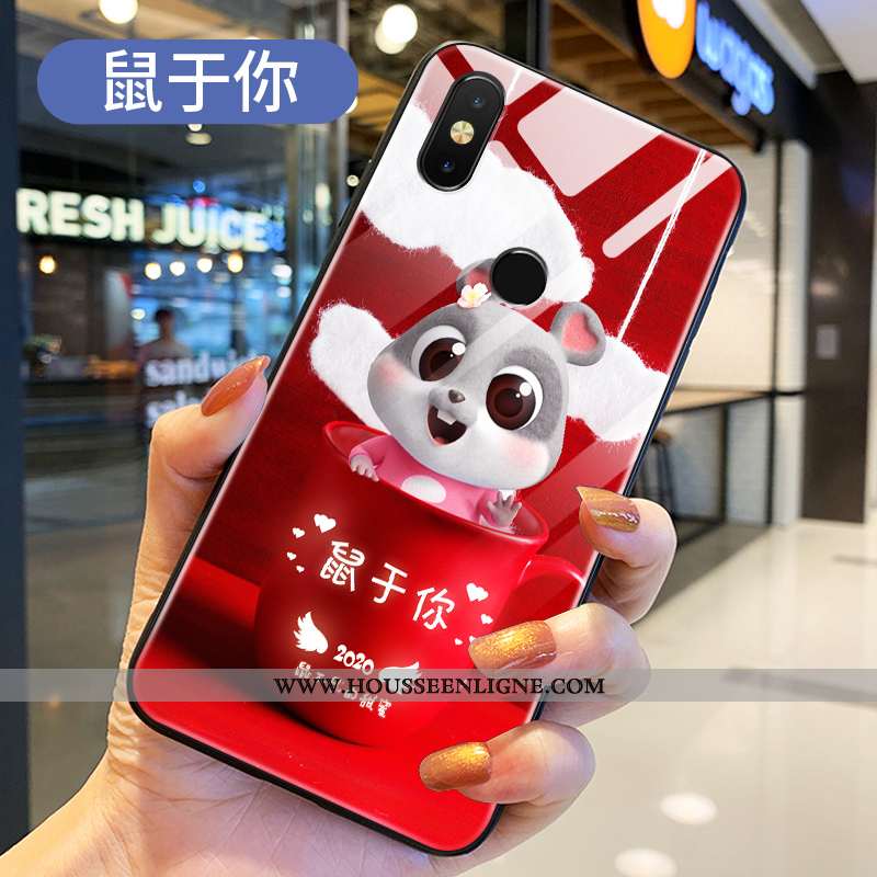 Housse Xiaomi Mi Mix 2s Légère Fluide Doux Difficile Silicone Net Rouge Protection Nouveau Bleu