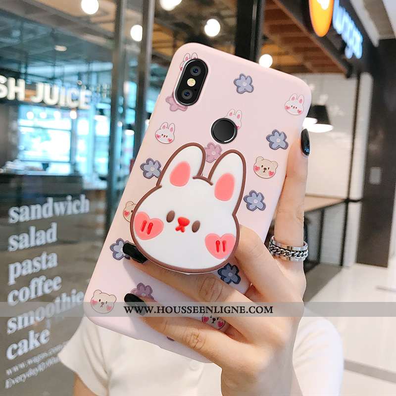 Housse Xiaomi Mi Mix 2s Personnalité Créatif Silicone Fluide Doux Rose Amour Support