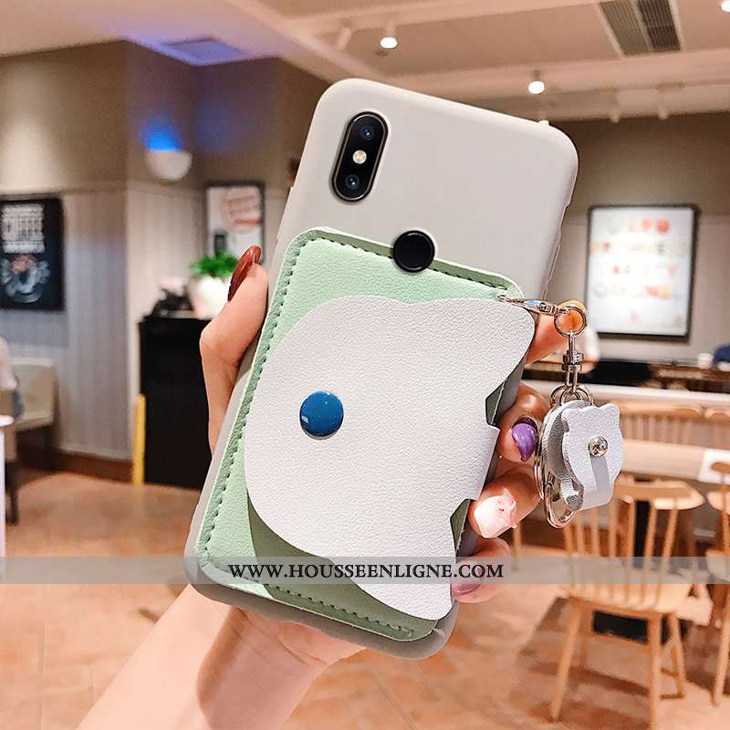 Housse Xiaomi Mi Mix 2s Portefeuille Tendance Gris Créatif Dessin Animé Mode Petit