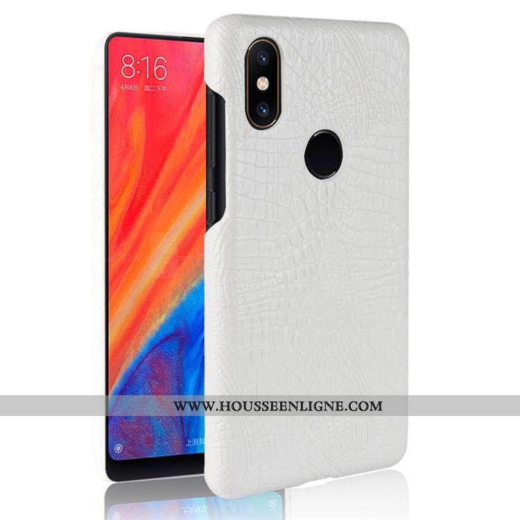 Housse Xiaomi Mi Mix 2s Protection Cuir Noir Téléphone Portable Crocodile Petit Étui