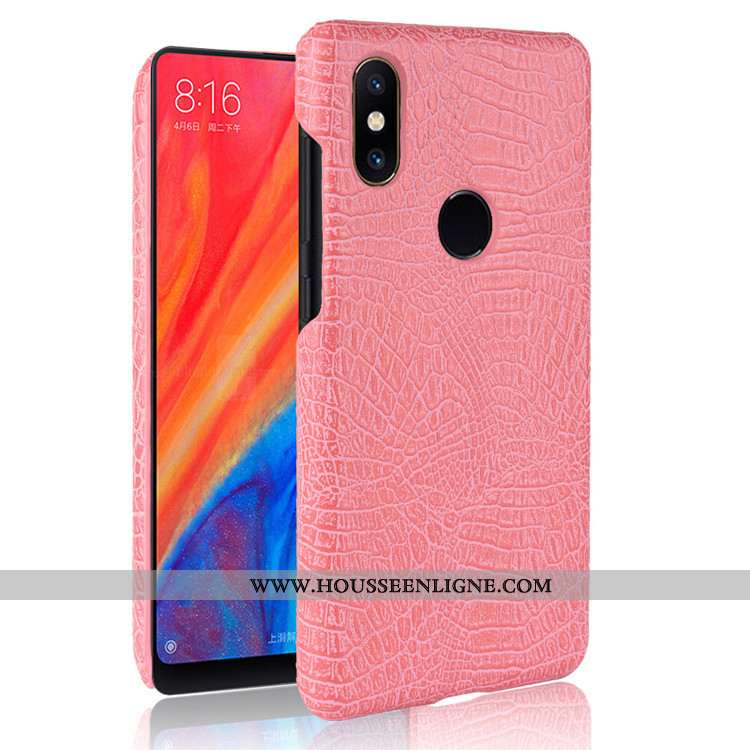 Housse Xiaomi Mi Mix 2s Protection Cuir Noir Téléphone Portable Crocodile Petit Étui
