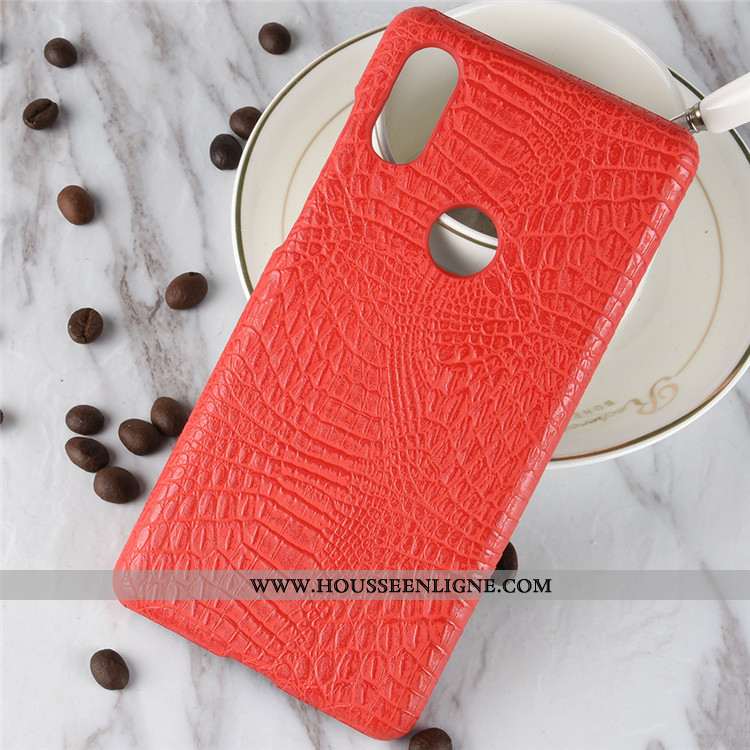 Housse Xiaomi Mi Mix 2s Protection Cuir Noir Téléphone Portable Crocodile Petit Étui