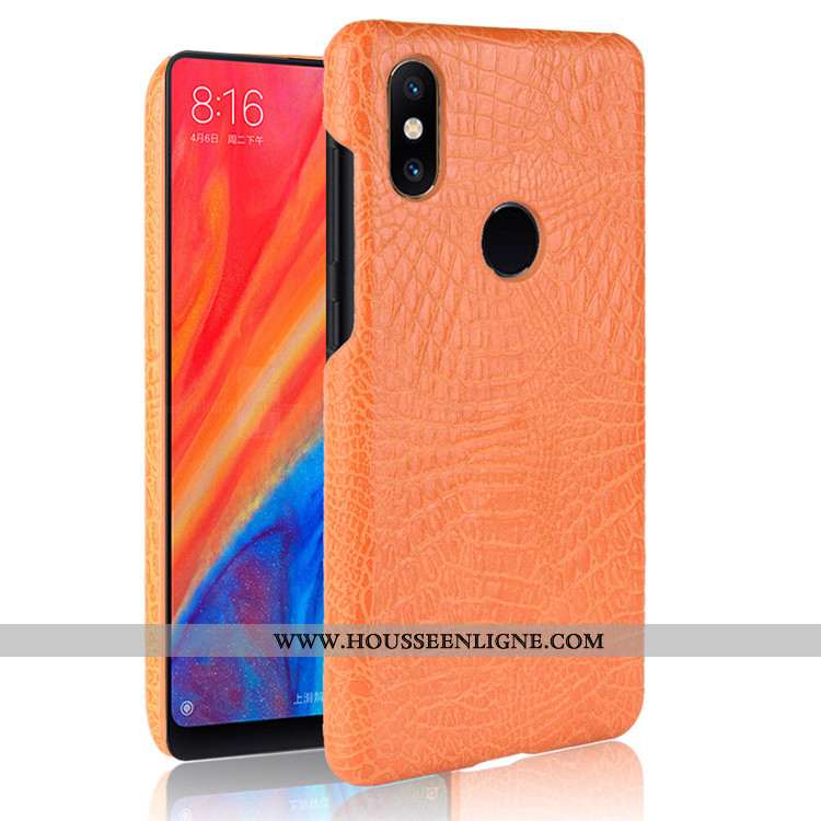 Housse Xiaomi Mi Mix 2s Protection Cuir Noir Téléphone Portable Crocodile Petit Étui