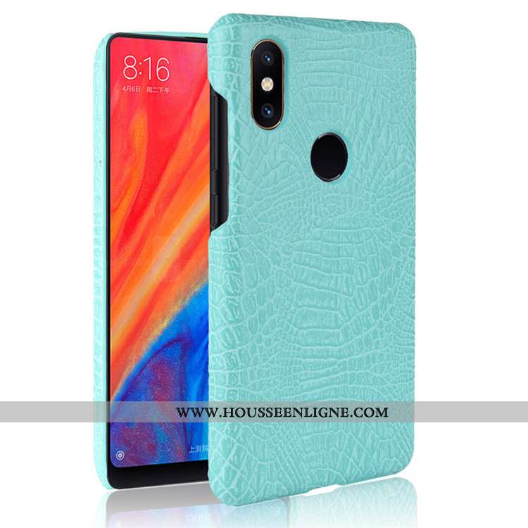 Housse Xiaomi Mi Mix 2s Protection Cuir Noir Téléphone Portable Crocodile Petit Étui