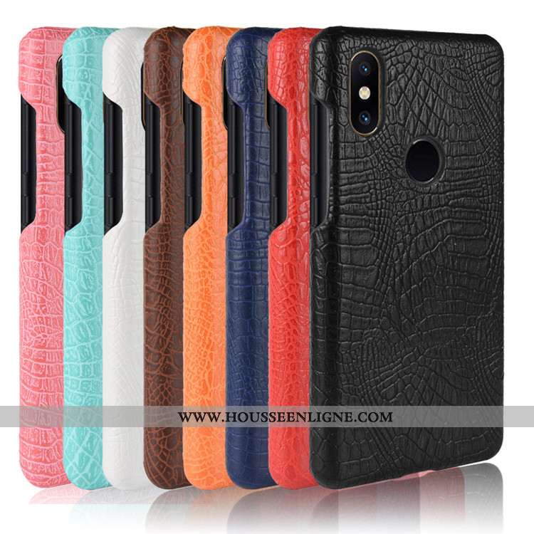 Housse Xiaomi Mi Mix 2s Protection Cuir Noir Téléphone Portable Crocodile Petit Étui
