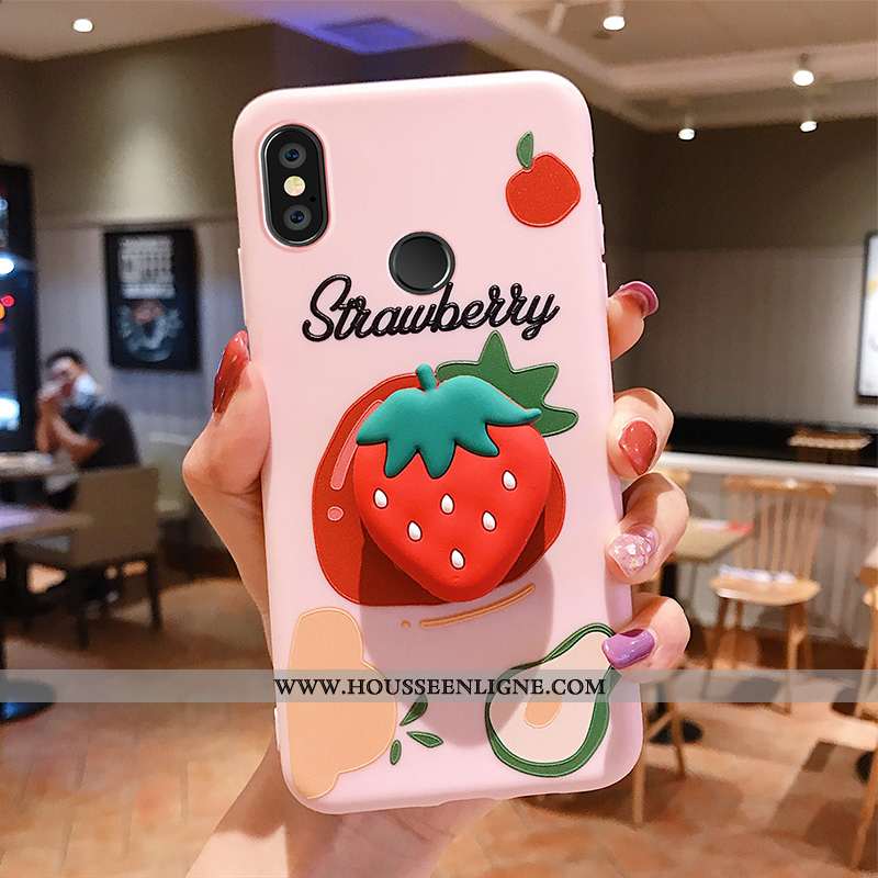 Housse Xiaomi Mi Mix 2s Tendance Silicone Fruit Personnalité Tout Compris Rose Étui