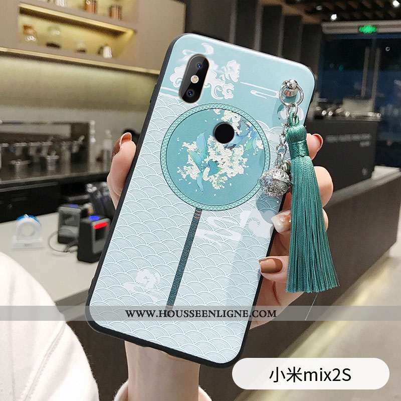 Housse Xiaomi Mi Mix 2s Ultra Légère Personnalité Silicone Étui Tout Compris Créatif Bleu