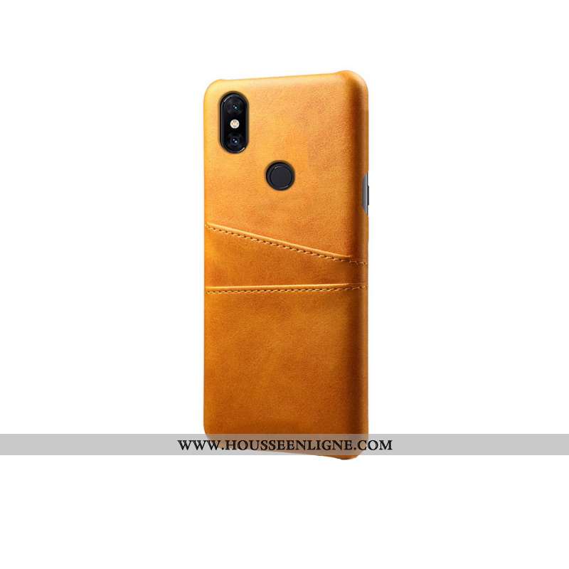 Housse Xiaomi Mi Mix 3 Cuir Protection Incassable Téléphone Portable Jaune Qualité Petit