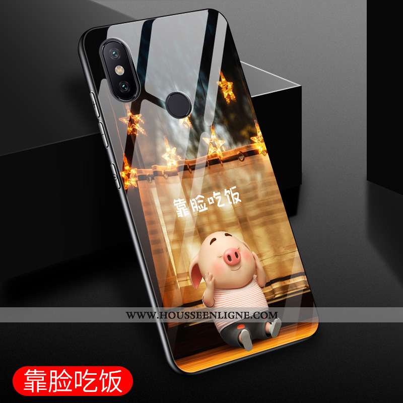 Housse Xiaomi Mi Mix 3 Dessin Animé Charmant Tout Compris Protection Net Rouge Incassable Coque Noir