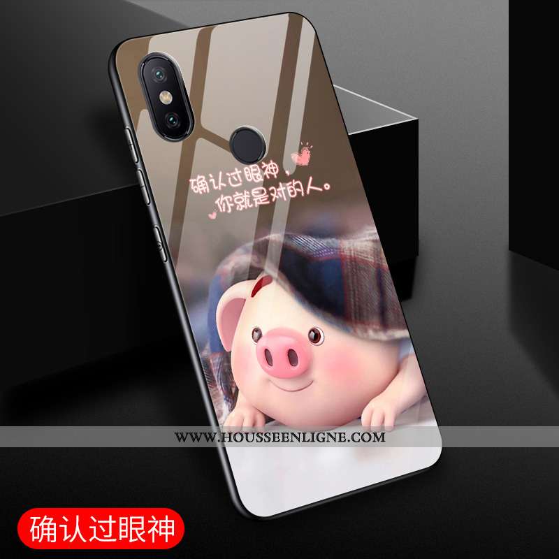 Housse Xiaomi Mi Mix 3 Dessin Animé Charmant Tout Compris Protection Net Rouge Incassable Coque Noir