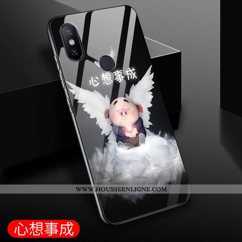 Housse Xiaomi Mi Mix 3 Dessin Animé Charmant Tout Compris Protection Net Rouge Incassable Coque Noir