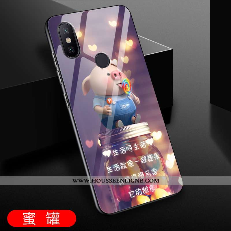Housse Xiaomi Mi Mix 3 Dessin Animé Charmant Tout Compris Protection Net Rouge Incassable Coque Noir