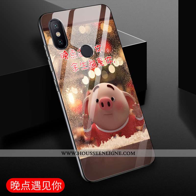 Housse Xiaomi Mi Mix 3 Dessin Animé Charmant Tout Compris Protection Net Rouge Incassable Coque Noir