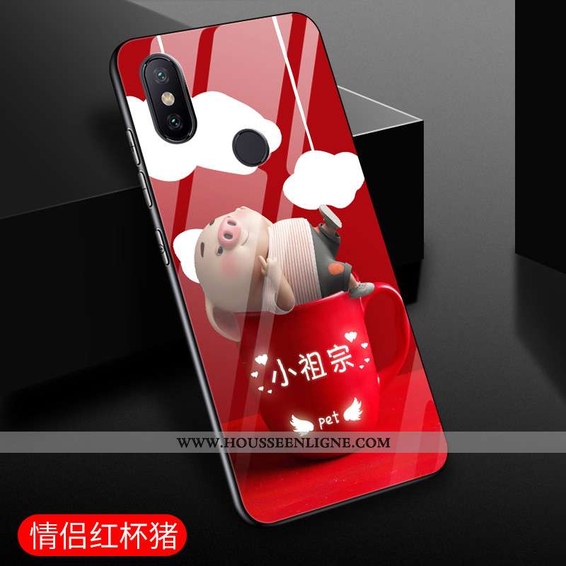 Housse Xiaomi Mi Mix 3 Dessin Animé Charmant Tout Compris Protection Net Rouge Incassable Coque Noir
