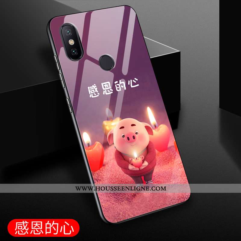 Housse Xiaomi Mi Mix 3 Dessin Animé Charmant Tout Compris Protection Net Rouge Incassable Coque Noir