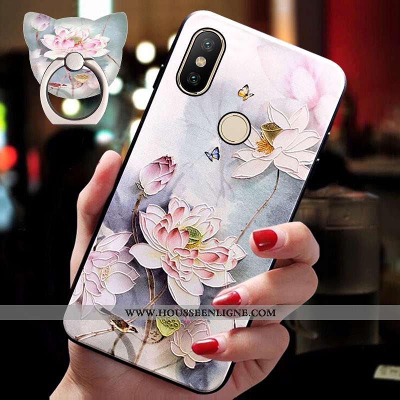 Housse Xiaomi Mi Mix 3 Légère Fluide Doux Coque Tout Compris Support Ornements Suspendus Anneau Bleu