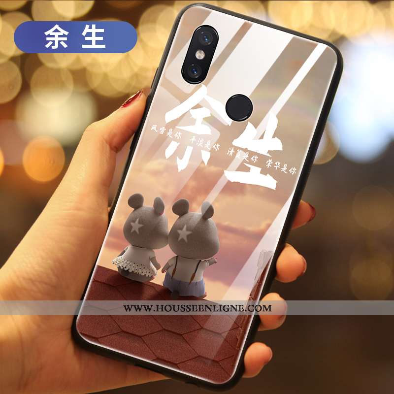 Housse Xiaomi Mi Mix 3 Légère Silicone Étui Protection Tout Compris Verre Créatif Noir