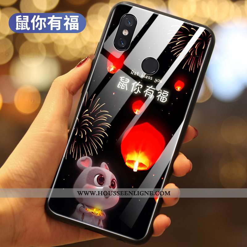 Housse Xiaomi Mi Mix 3 Légère Silicone Étui Protection Tout Compris Verre Créatif Noir