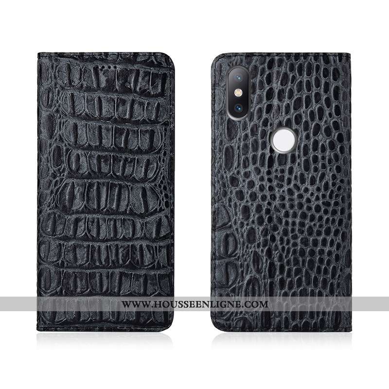 Housse Xiaomi Mi Mix 3 Protection Cuir Véritable Tout Compris Fluide Doux Coque Incassable Noir