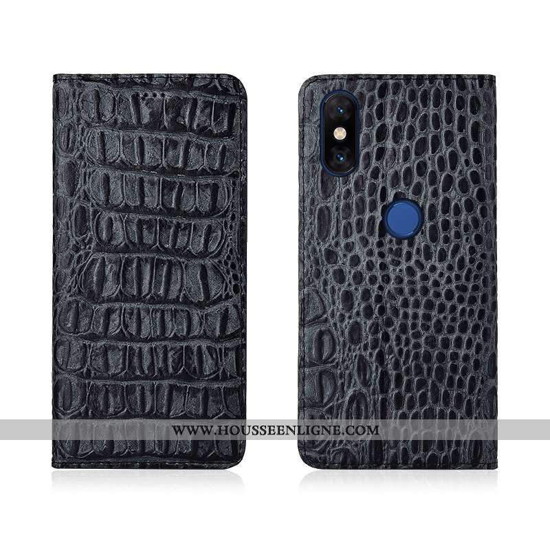 Housse Xiaomi Mi Mix 3 Protection Cuir Véritable Tout Compris Fluide Doux Coque Incassable Noir