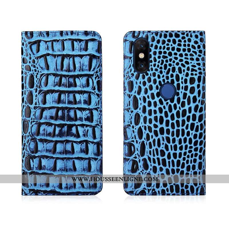 Housse Xiaomi Mi Mix 3 Protection Cuir Véritable Tout Compris Fluide Doux Coque Incassable Noir