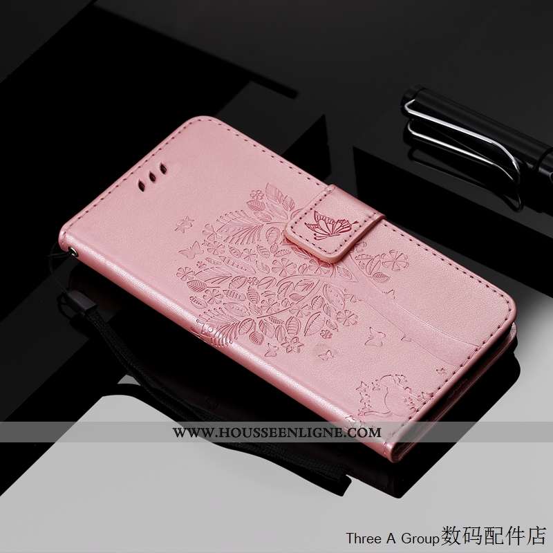 Housse Xiaomi Mi Note 10 Charmant Cuir Étui Téléphone Portable Petit Rose Incassable