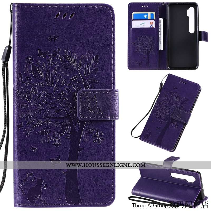 Housse Xiaomi Mi Note 10 Charmant Cuir Étui Téléphone Portable Petit Rose Incassable