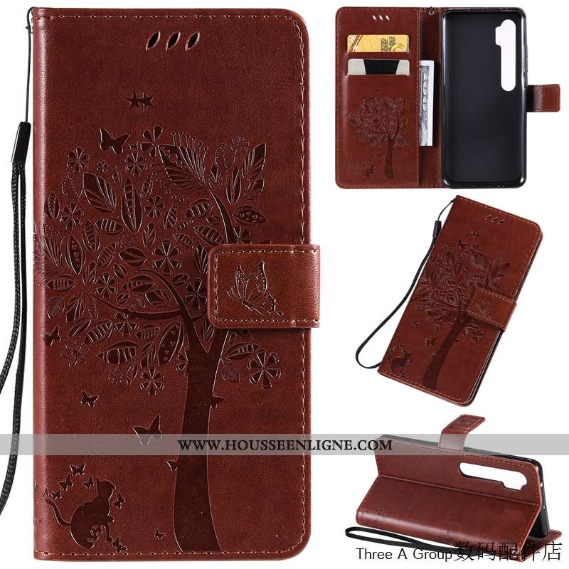Housse Xiaomi Mi Note 10 Charmant Cuir Étui Téléphone Portable Petit Rose Incassable