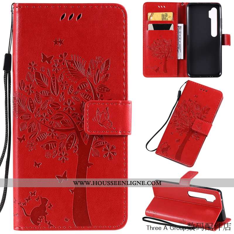 Housse Xiaomi Mi Note 10 Charmant Cuir Étui Téléphone Portable Petit Rose Incassable