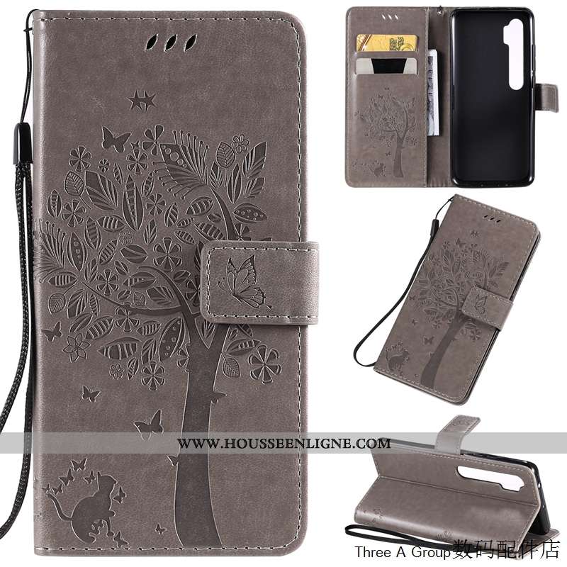 Housse Xiaomi Mi Note 10 Charmant Cuir Étui Téléphone Portable Petit Rose Incassable