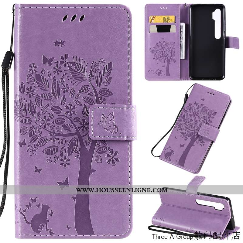 Housse Xiaomi Mi Note 10 Charmant Cuir Étui Téléphone Portable Petit Rose Incassable