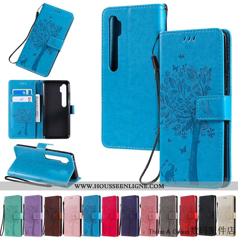Housse Xiaomi Mi Note 10 Charmant Cuir Étui Téléphone Portable Petit Rose Incassable