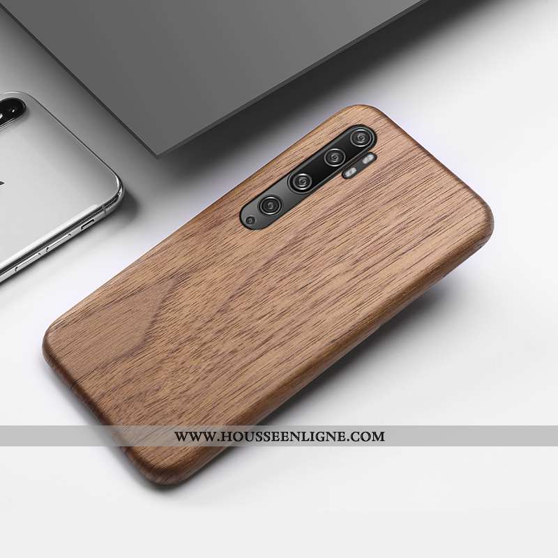 Housse Xiaomi Mi Note 10 Créatif En Bois Coque Antidérapant Personnalité Tout Compris Téléphone Port